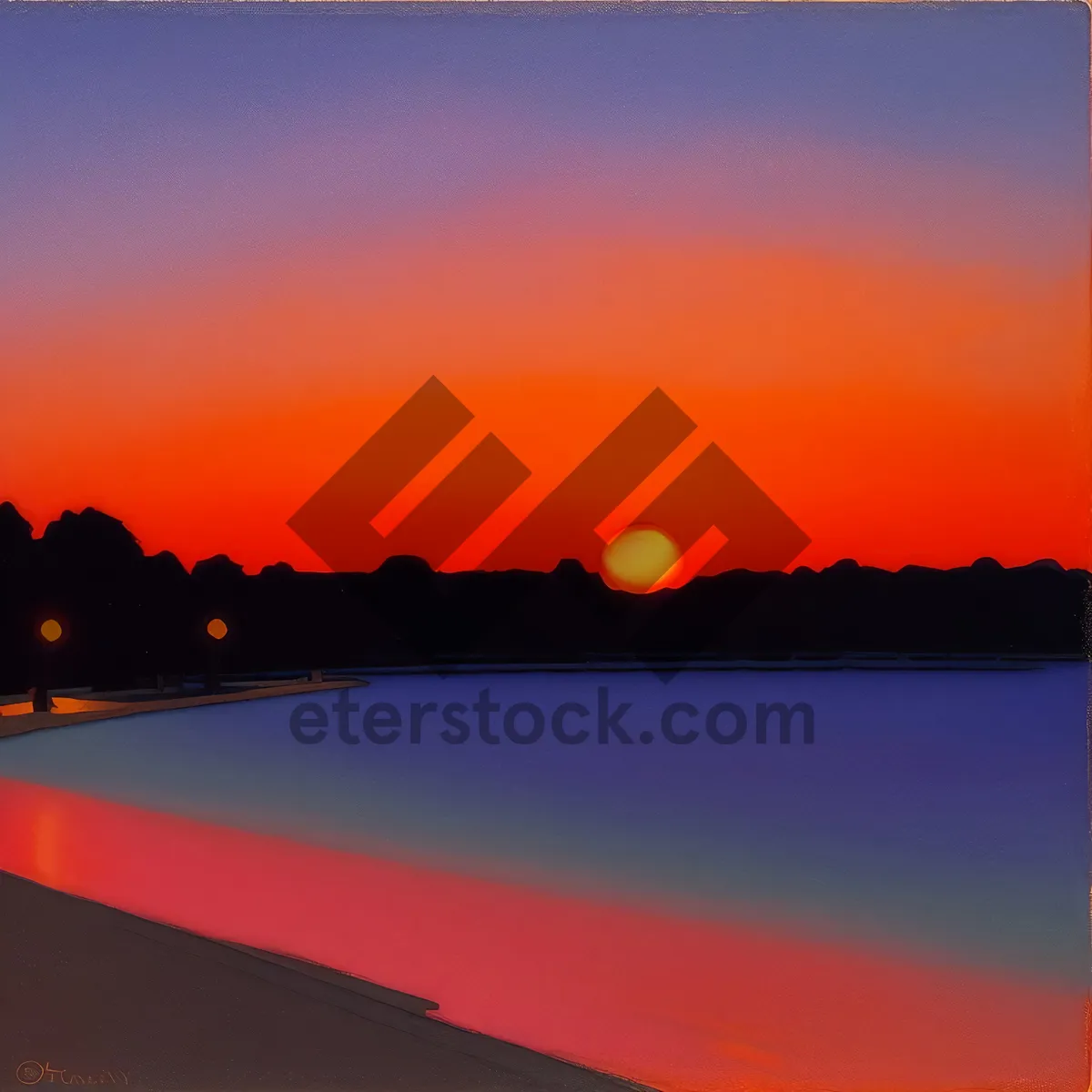 Picture of Sunset Reflection on the Tropical Beach