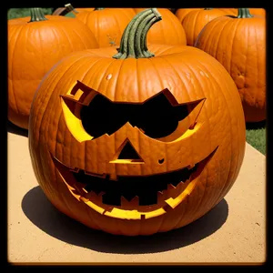 Autumn Harvest Jack-o'-Lantern Decoration with Candle