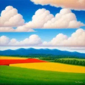 Vibrant Summer Fields: A Colorful Scenic Landscape