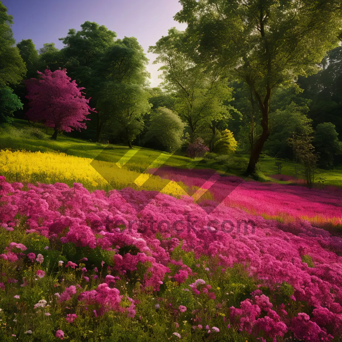 Picture of Colorful Rhododendron Blooming in Beautiful Park