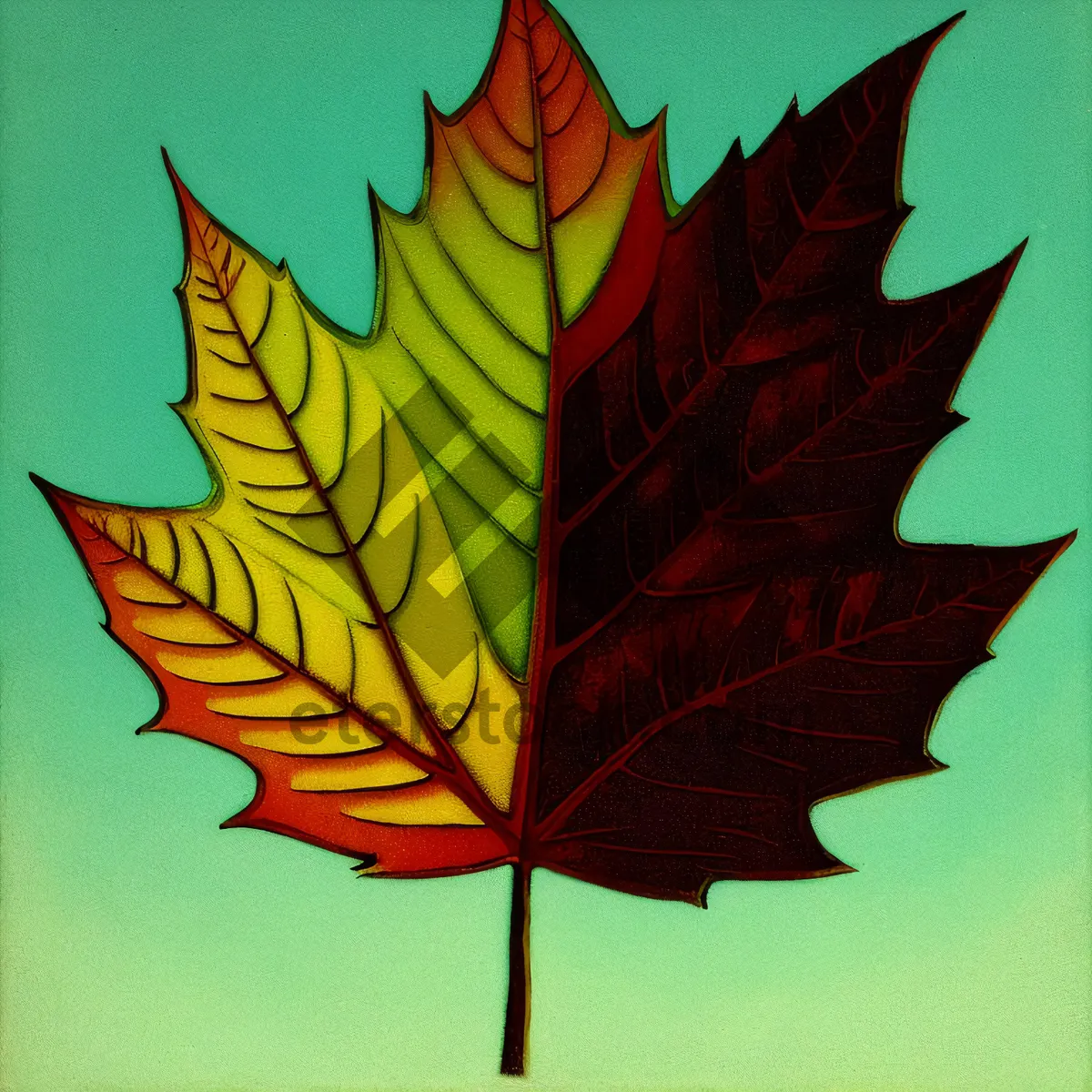 Picture of Autumn Maple Quill Flag: Vibrant Fall Foliage in Yellow and Orange