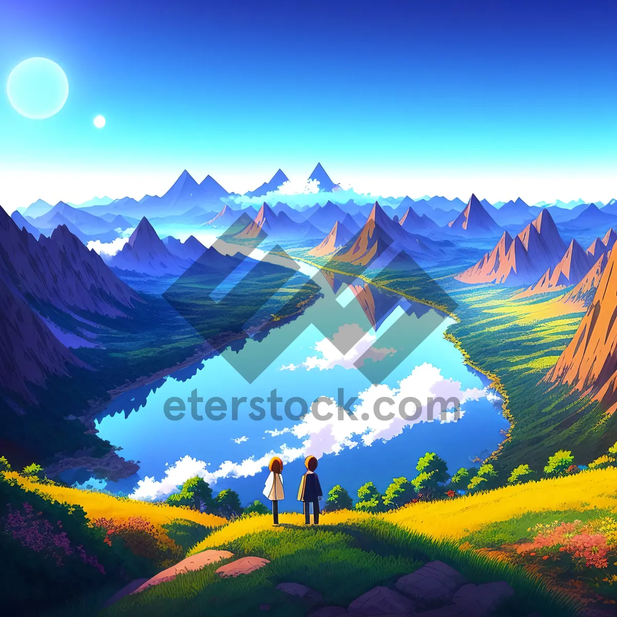 Picture of Serene Valley Sunset over Lush Countryside