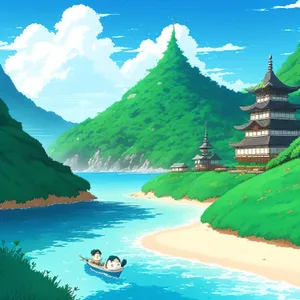 Beautiful Island Beach Resort with Mountain View