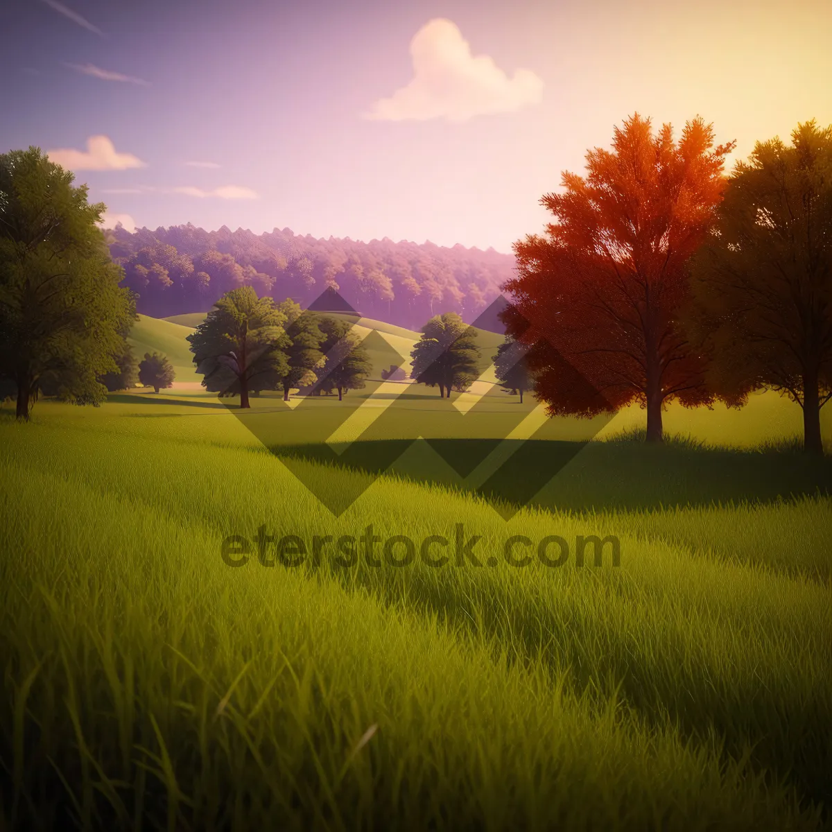 Picture of Golden Fields Capped by Azure Sky