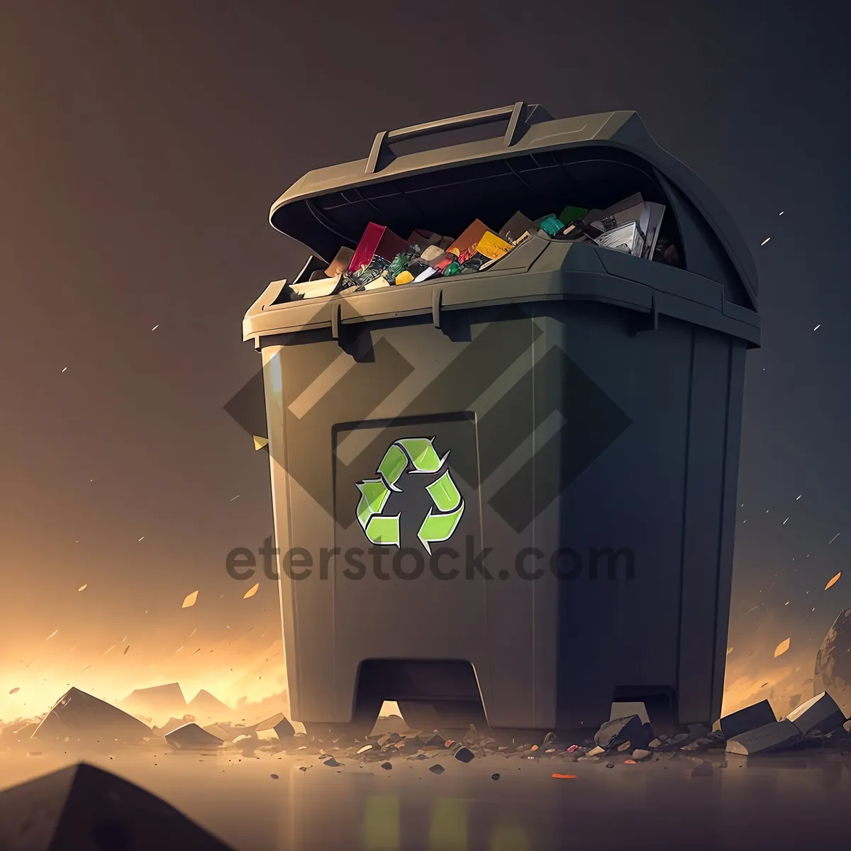 Picture of Urban Waste Management Solution: Ashcan Bin Container in Building