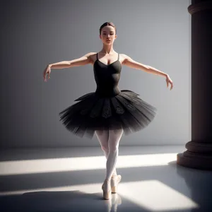 Elegant Ballerina Performing Graceful Dance Moves