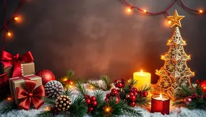 Festive Holiday Tree with Gold Ornaments