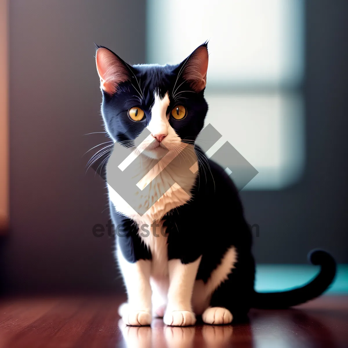Picture of Furry Feline Plays Peek-a-Boo with Whiskers