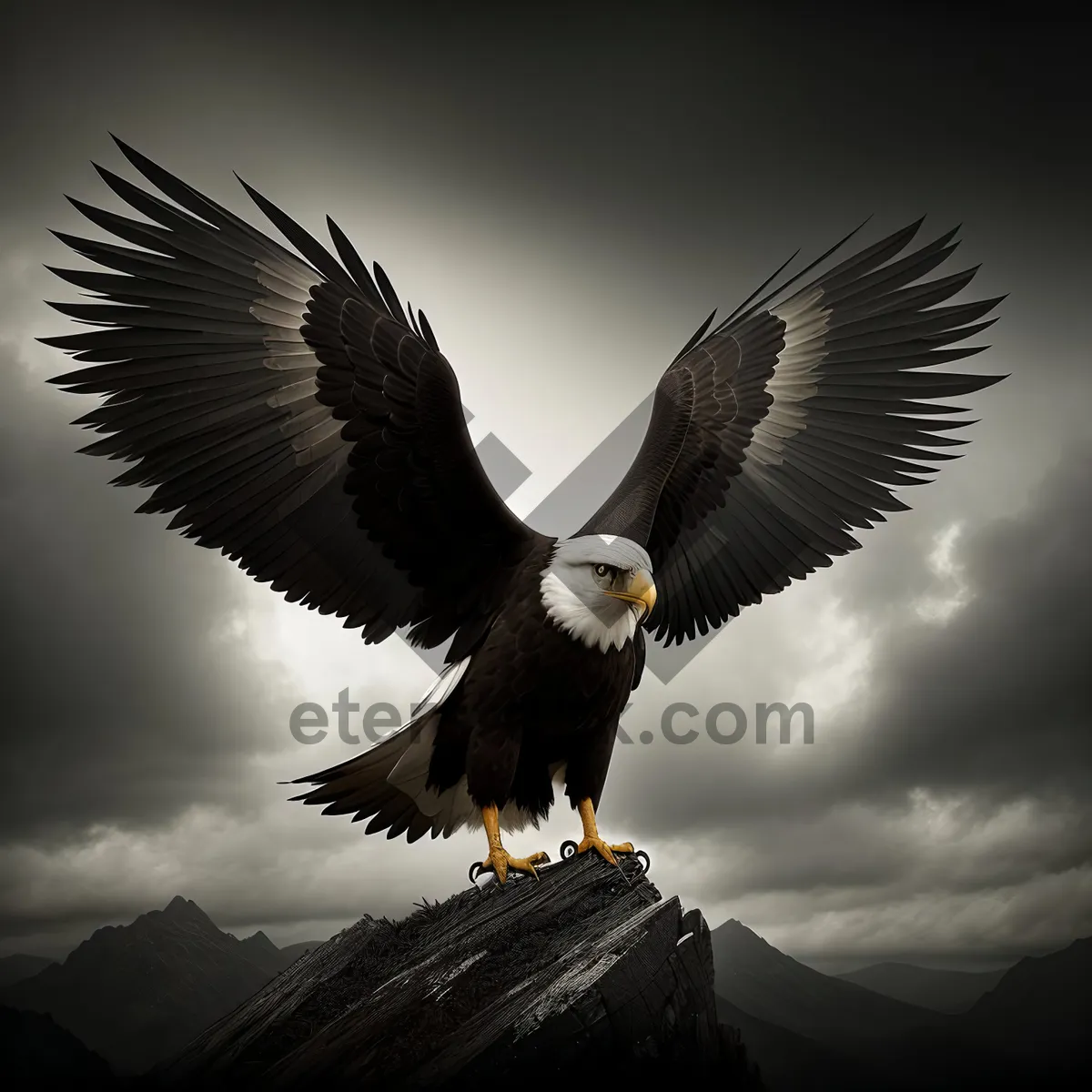 Picture of Majestic Bald Eagle Soaring in Flight