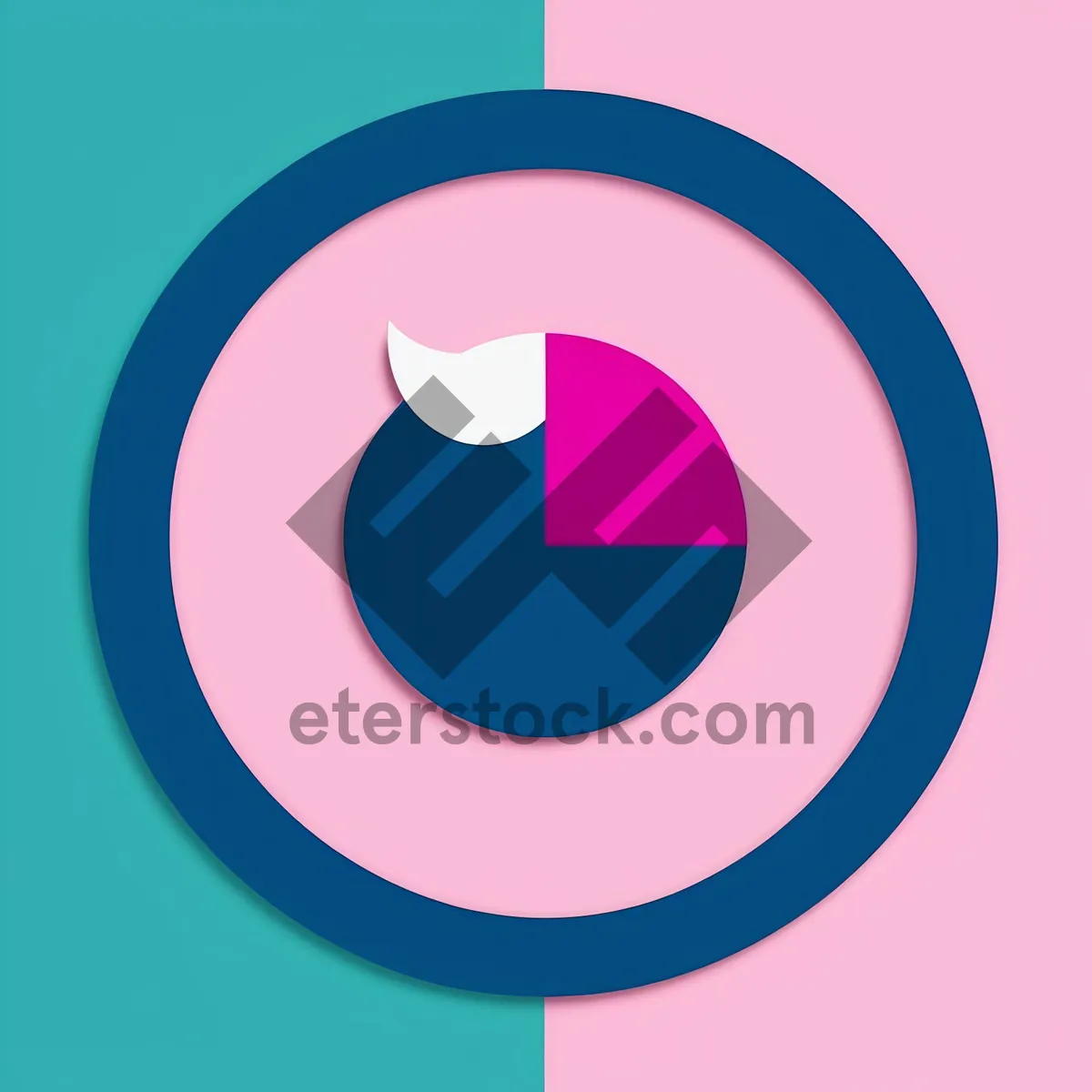 Picture of Shiny Round Web Buttons Set with 3D Reflection