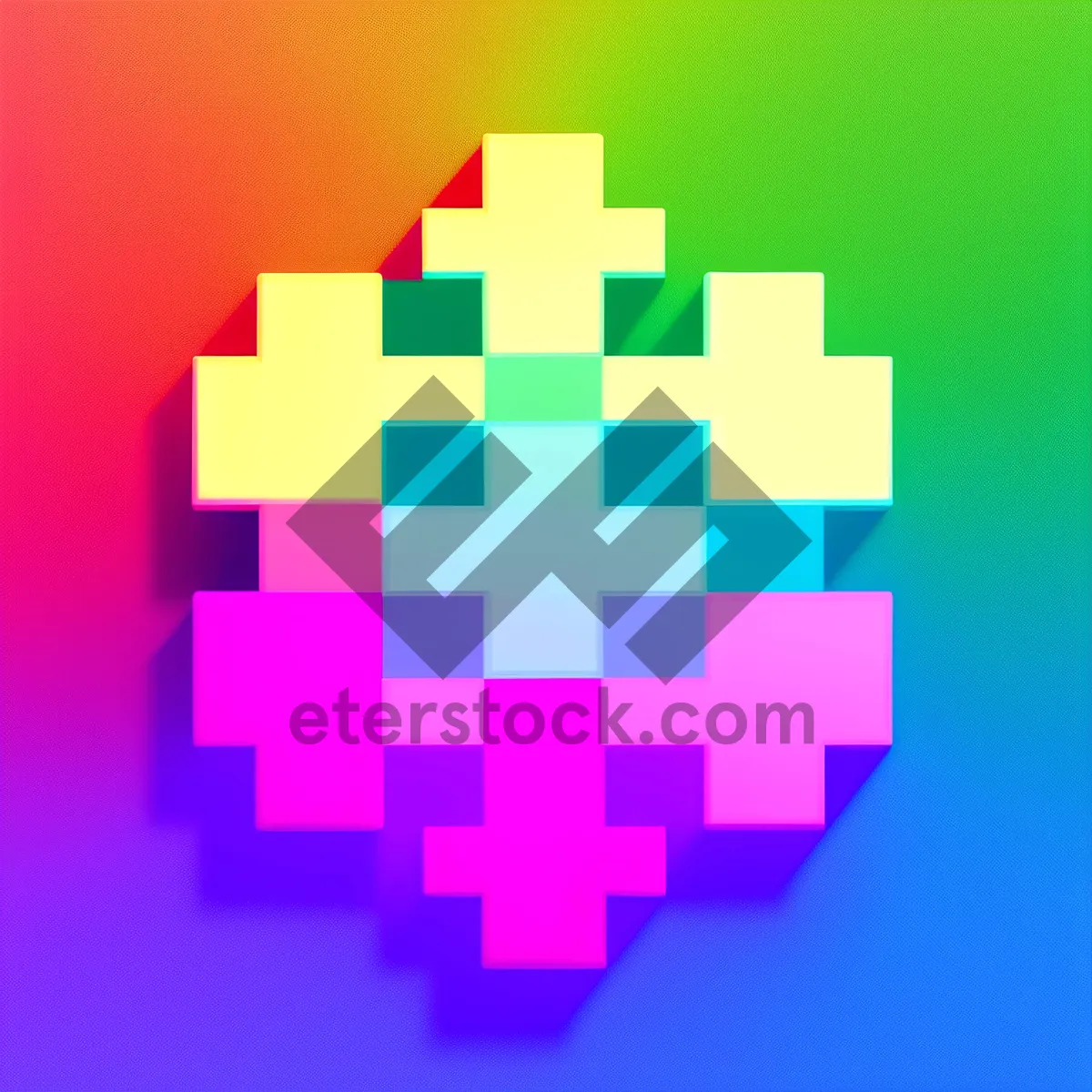 Picture of Colorful Pixel Puzzle: Geometric Map Art