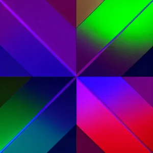 Vibrant Geometric Mosaic Artwork with Rainbow Gradient