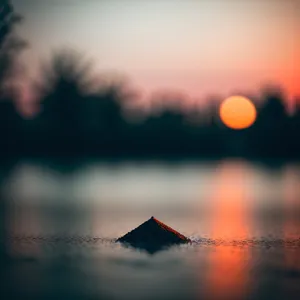Radiant sunset over the horizon