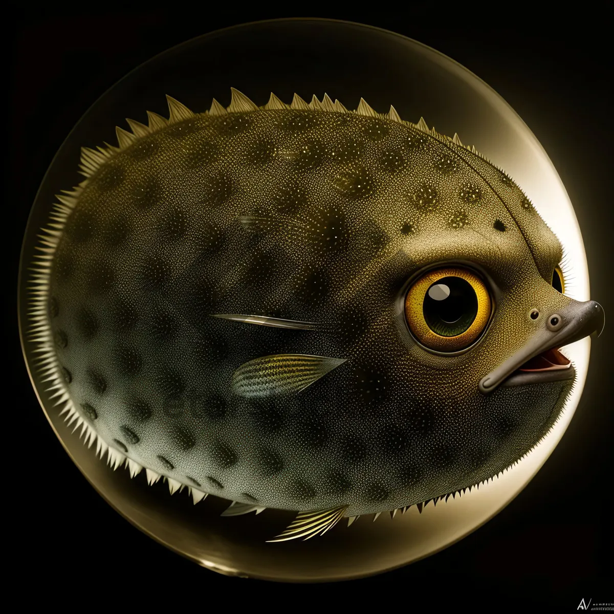 Picture of Moonlit Electric Ray - Puffer in Black & Round