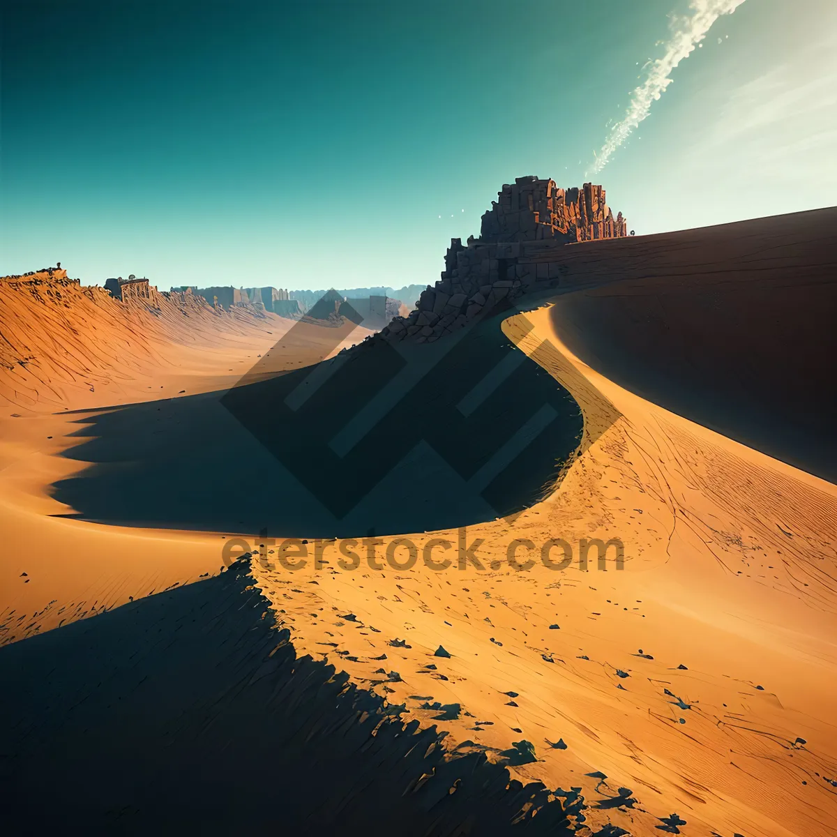 Picture of Sunset over Desert Dunes: A Majestic Horizon