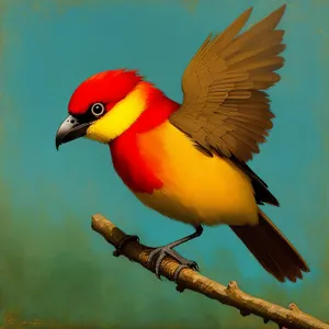 Vibrant Tropical Bird With Colorful Feathers