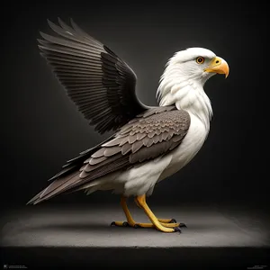 Powerful Bald Eagle Amidst Wild Feathers