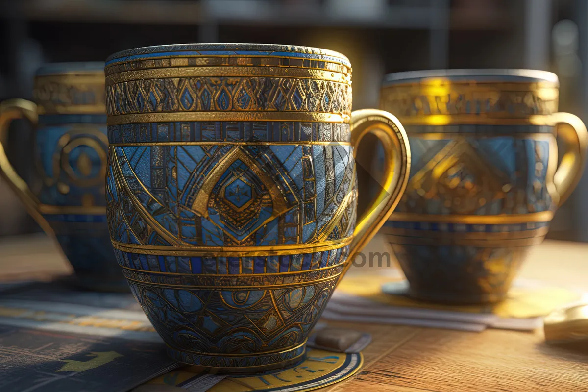 Picture of Hot Coffee in Glass Mug on Saucer