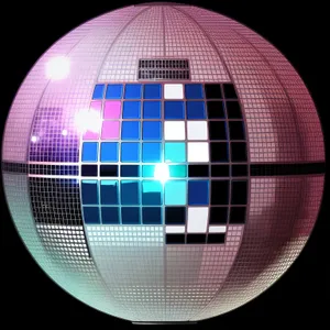 Shiny Disco Ball: Light-filled Halftone Sphere