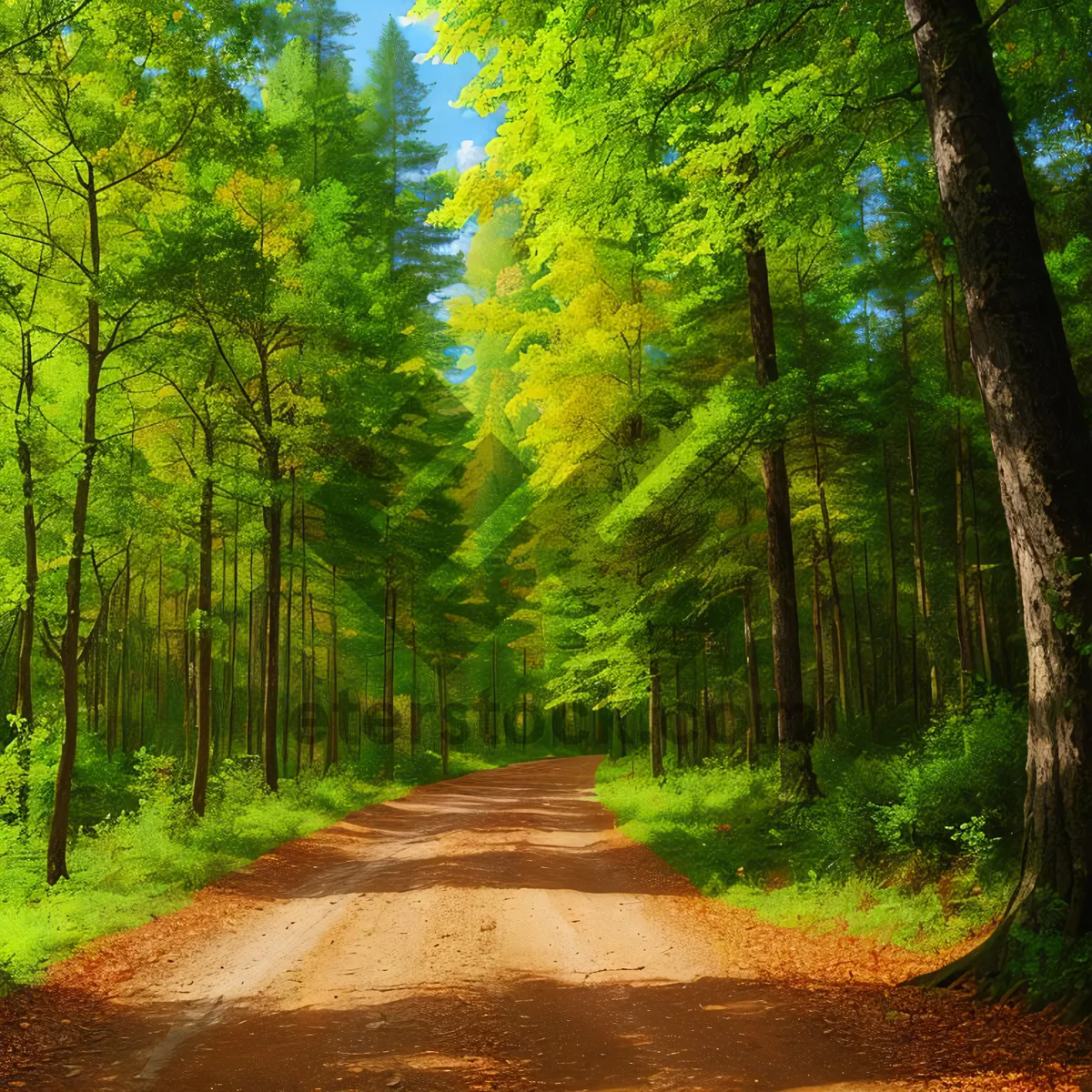 Picture of Tranquil Path through Sunlit Southern Beech Woods