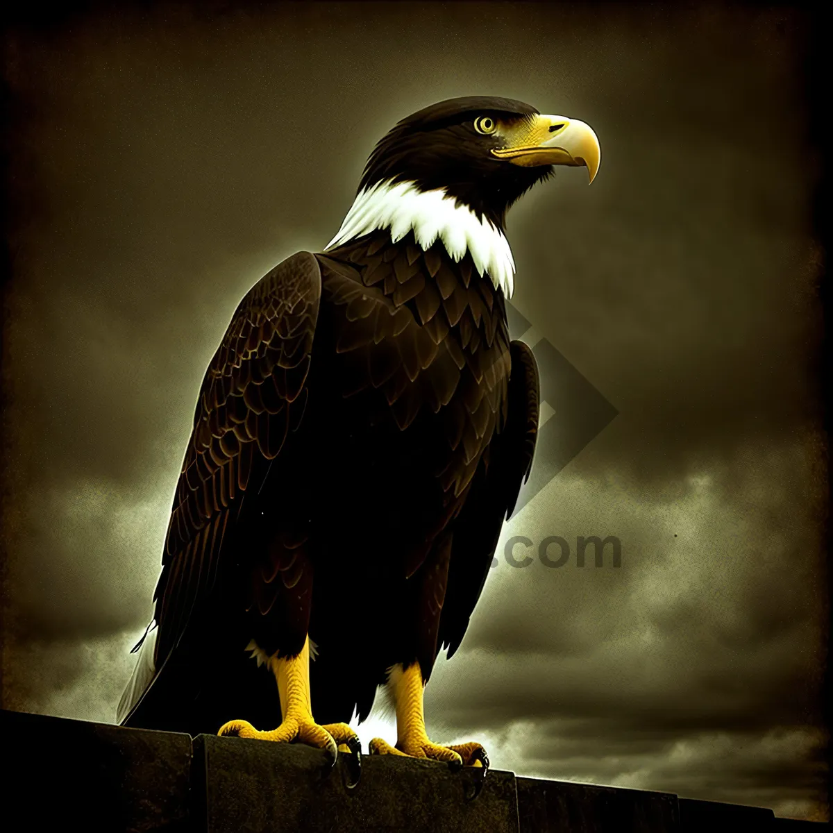 Picture of Bald Eagle: Majestic Predator with Yellow Plumage