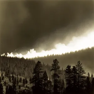 Winter Wonderland: Majestic Snow-Covered Mountains Under Starlit Sky