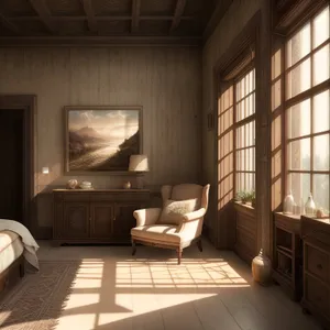 Modern Wood Interior with Sliding Door & Designer Furniture