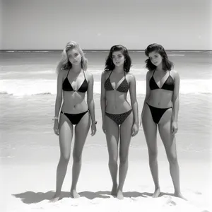 Stunning Beach Bikini Fashion Model: Sensual Swimsuit