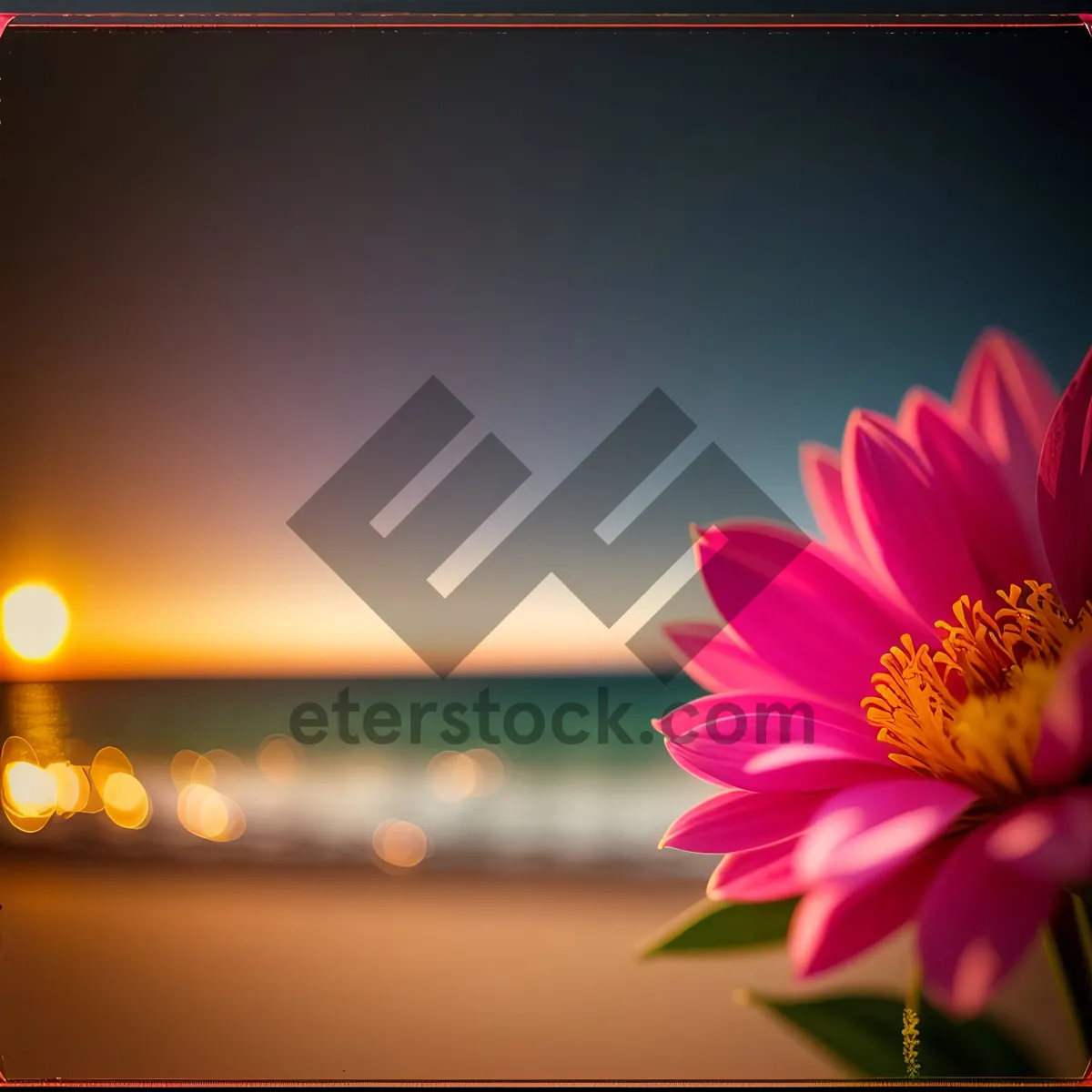 Picture of Pink Lotus Blossom in Vibrant Floral Garden