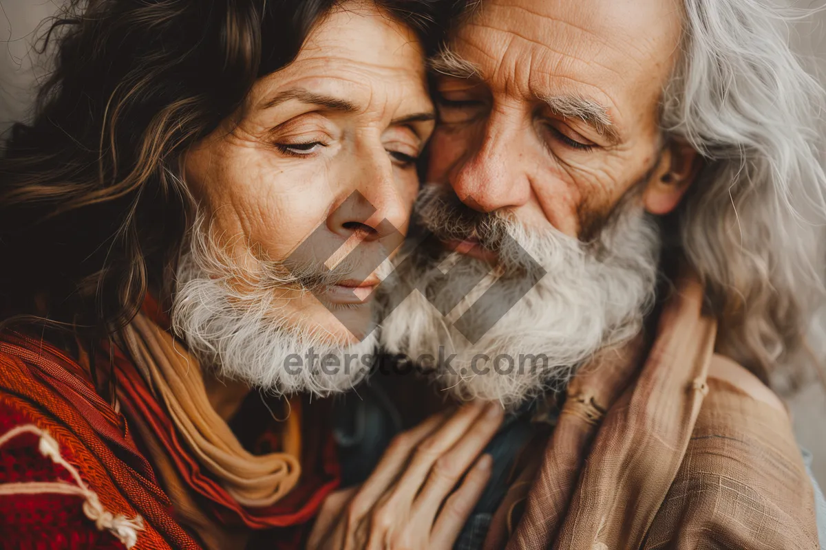 Picture of Happy elderly couple smiling together in retirement portrait.