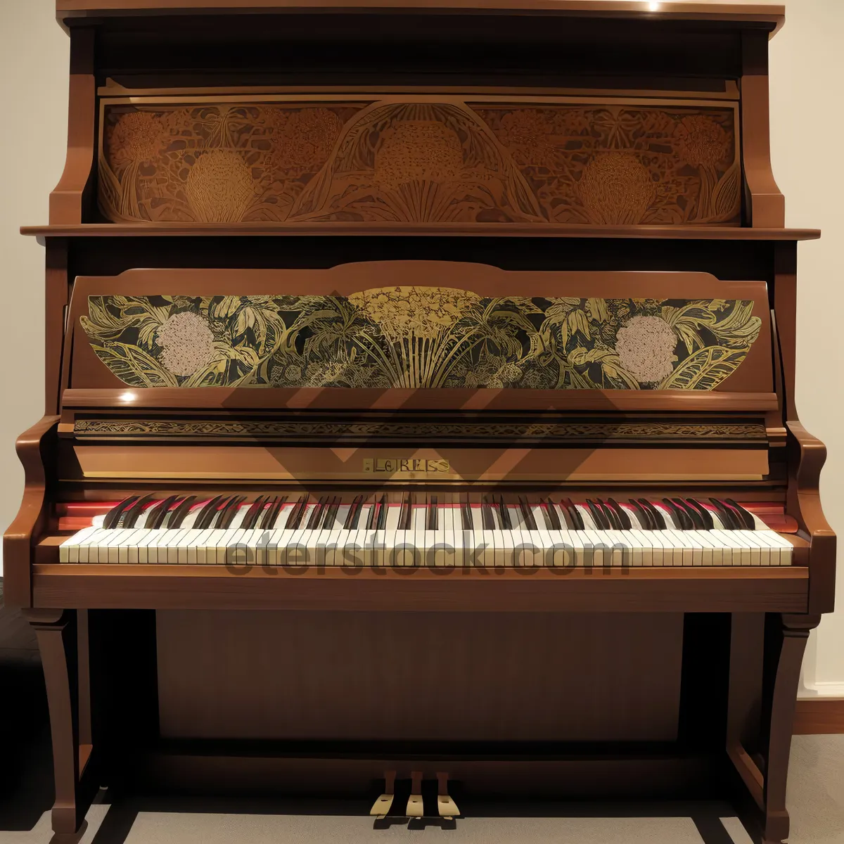 Picture of Antique upright piano and celesta music stool