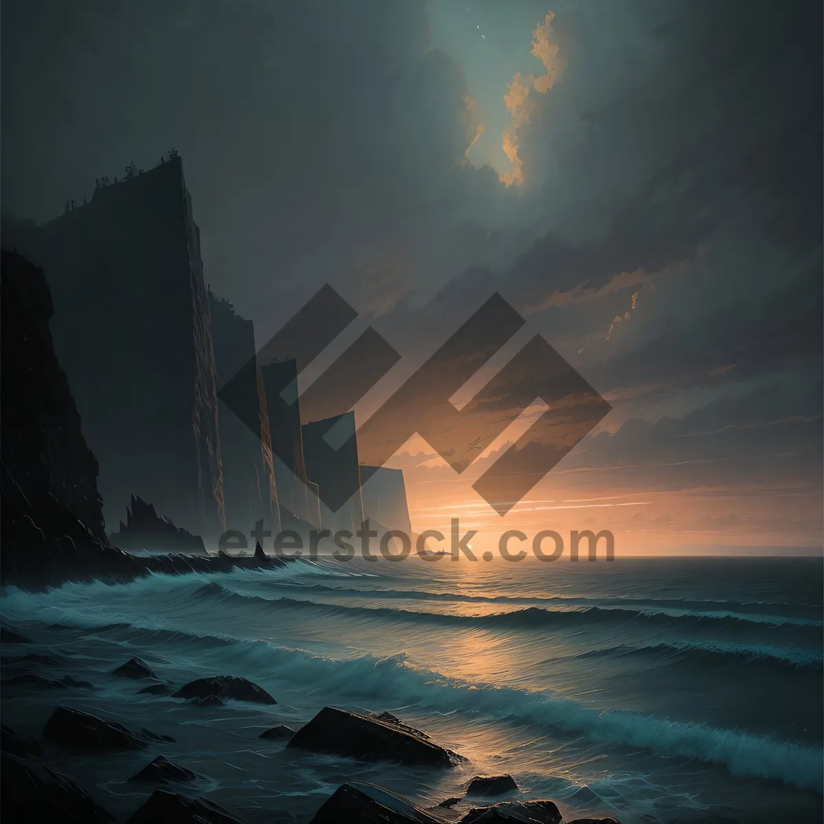 Picture of Serene Sunset Over Tropical Seascape