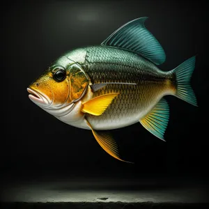 Colorful Sunfish Swimming in Aquarium