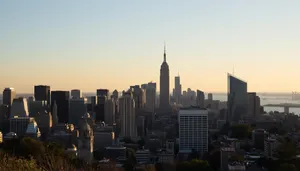 Modern skyline of a bustling River City Center.