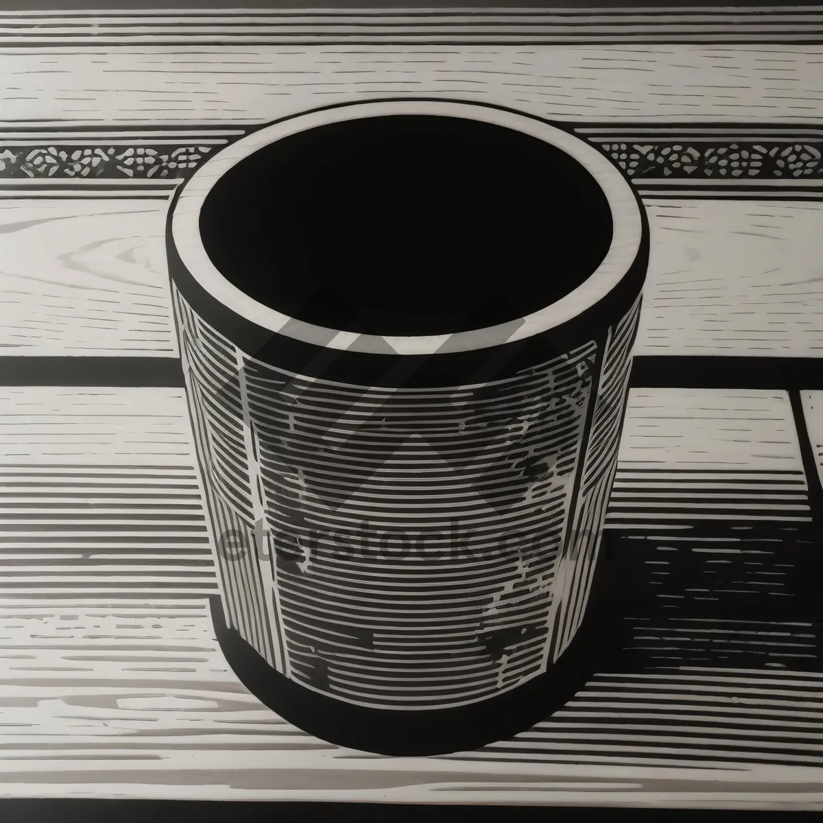 Picture of Metal Tin Can with Empty Cup and Air Filter