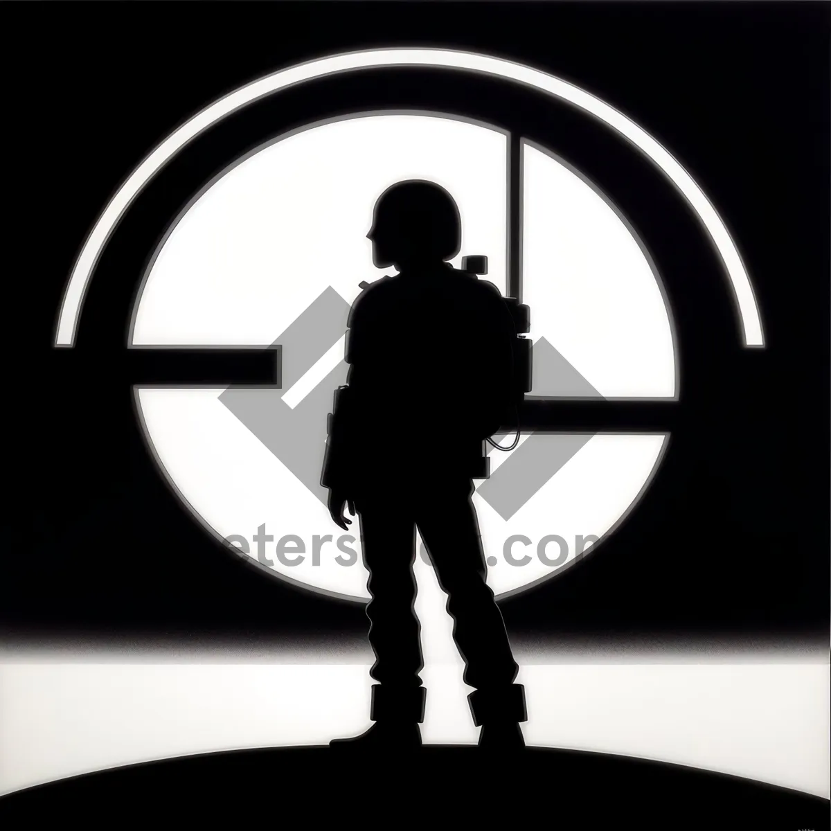 Picture of Businessman in Silhouette against Black Background