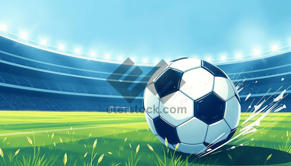 Picture of Black and White Soccer Ball on Grass Field