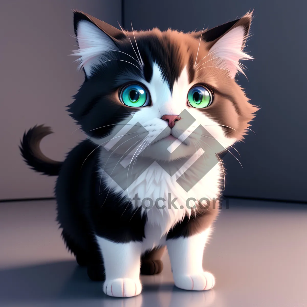 Picture of Adorable Gray Tabby Kitten with Piercing Eyes