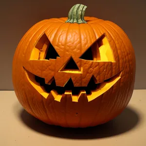 Spooky Jack-O'-Lantern Illuminates Halloween Night