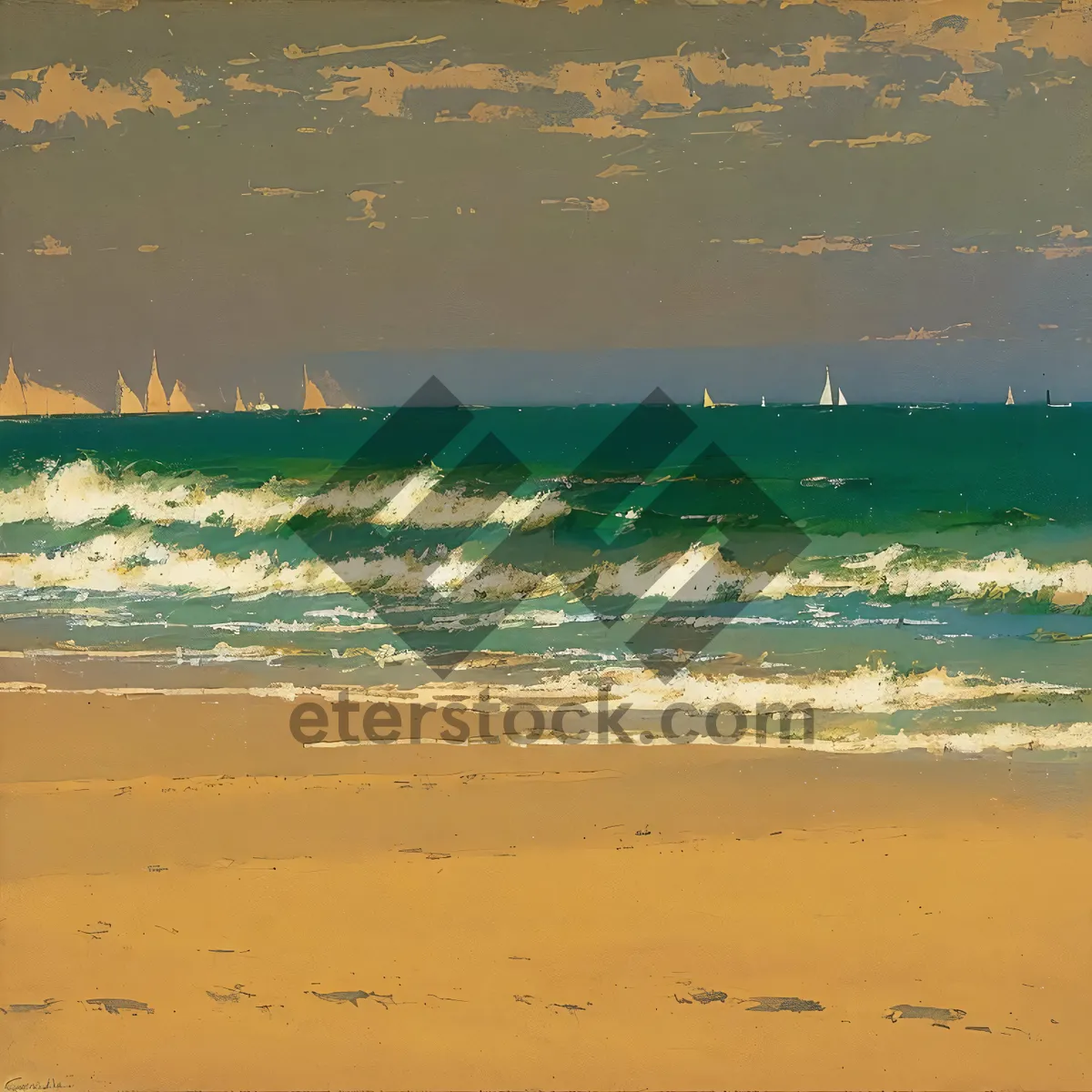 Picture of Tranquil Tropical Beachscape with Turquoise Waters