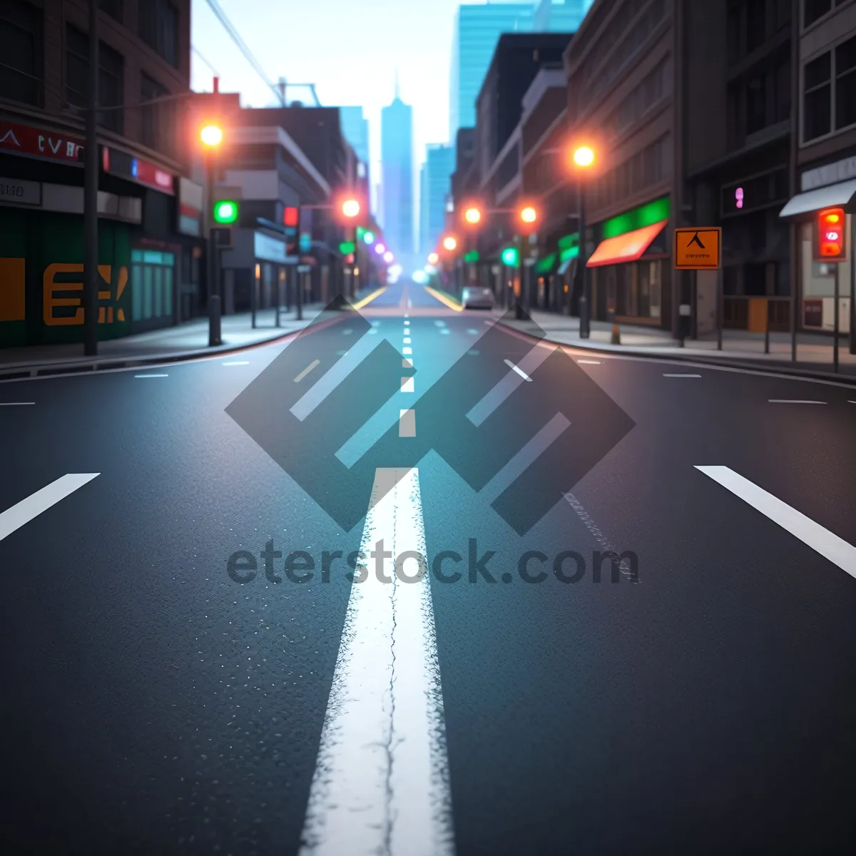 Picture of Night City Lights on Urban Bridge