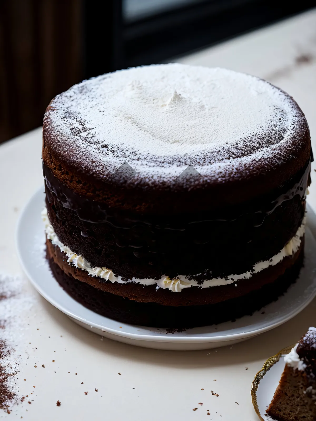 Picture of Delicious chocolate cake with creamy frosting