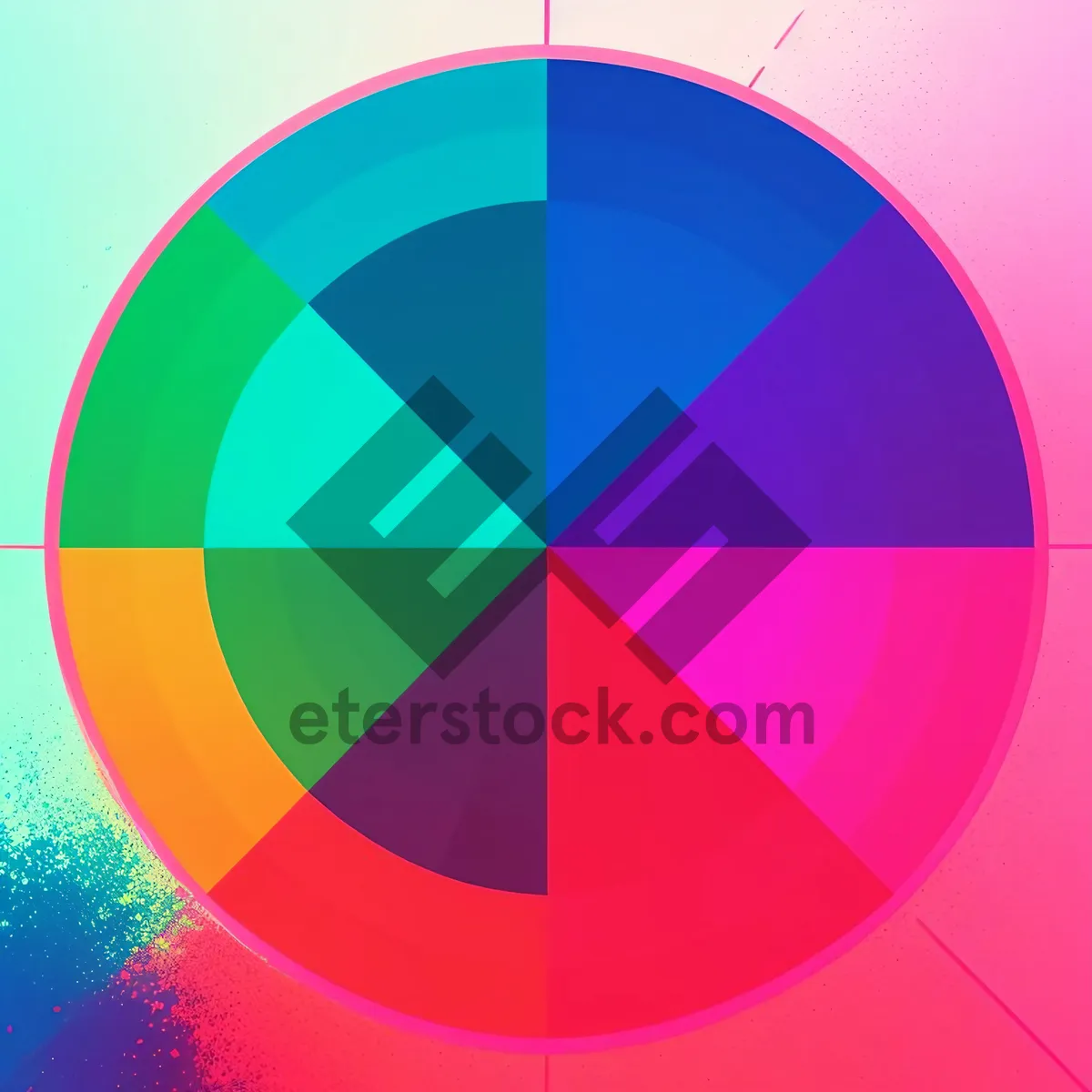 Picture of Colorful Geometric Rainbow Line Art Design