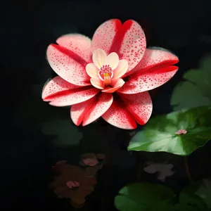 Pink Lotus Blossom in Garden