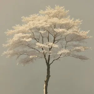 Winter Wonderland: Majestic trees reaching towards snowy skies