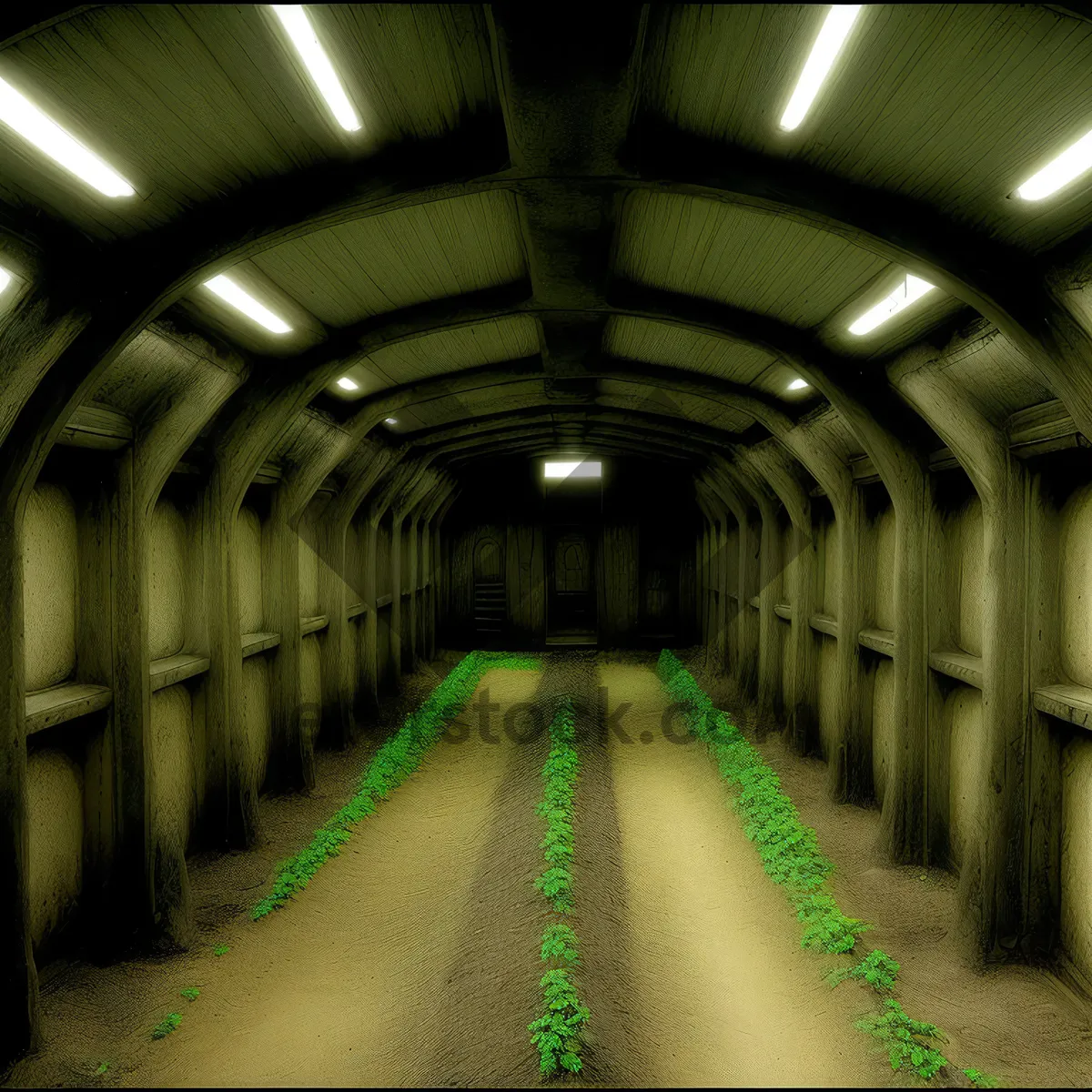 Picture of Urban Subway Terminal: Architectural Symmetry in Underground Hall