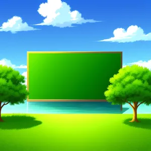 Idyllic Oak Landscape Under Sunny Sky