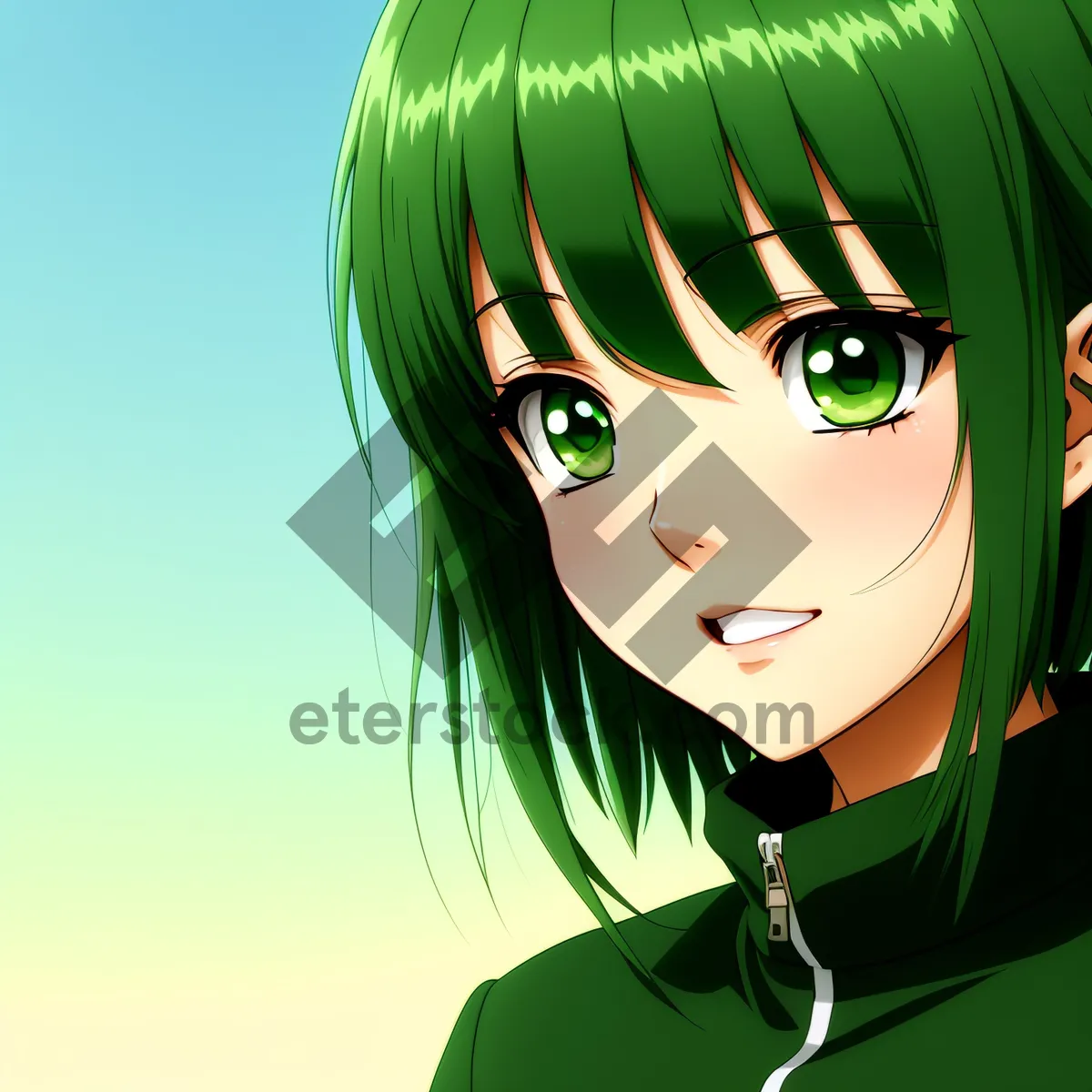 Picture of Cartoon Fashion Model with Stylish Hairdo