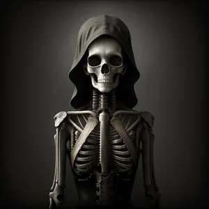 Macabre Man: Anatomical Skeleton Head in Black