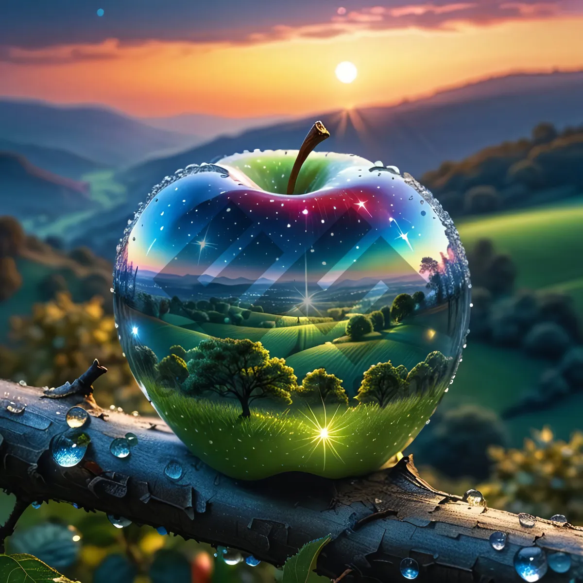Picture of Fresh Juicy Apple for Healthy Eating and Nutrition